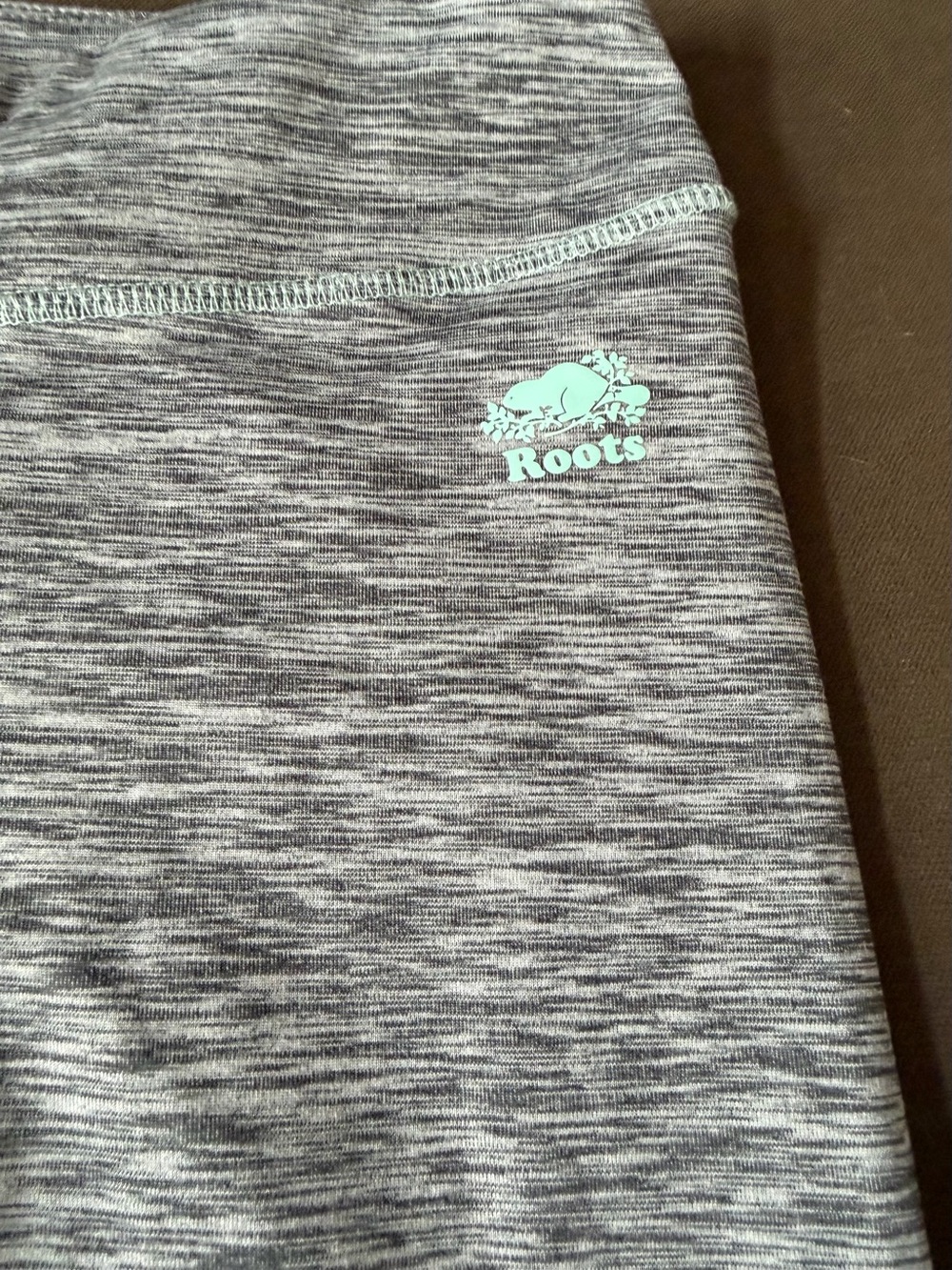 Roots Grey Space-Dyed Leggings with Mint Accents - Picture 2 of 6